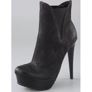 Luxury Rebel Black Yassa Leather Platform Booties
